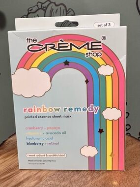 The Crème Shop Rainbow Remedy Printed Essence Sheet Mask: Box of 3